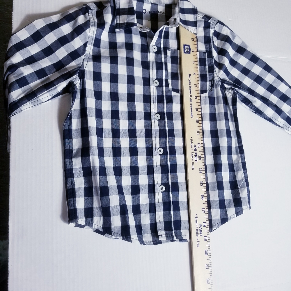 SPROCKETS BOY'S BUTTON DOWN NAVY AND BLUE DRESS SHIRT SIZE 4T - Picture 5 of 10